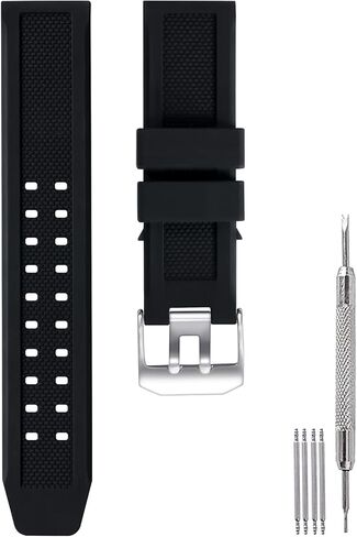 23mm Rubber Watch Band Strap Fits Luminox 3050 8800 and 3950 Series with Black Double Prong Clasp in Saudi Arabia