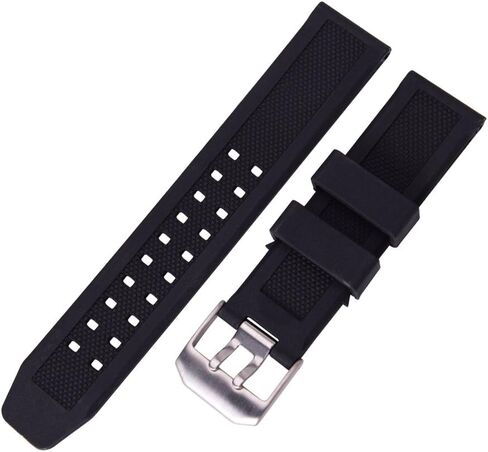 23mm Rubber Watch Band Strap Fits Luminox 3050 8800 and 3950 Series with Black Double Prong Clasp in Saudi Arabia