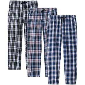 MoFiz Men's Pajama Pants Ultra Lightweight Pjs Bottoms Sleepwear Bottom Pants with Pocket Drawstring 3-Pack