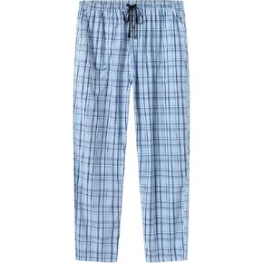 MoFiz Mens Cotton Pajama Pants Lightweight Lounge Sleep Plaid Bottoms with Pockets Drawstring in Kuwait