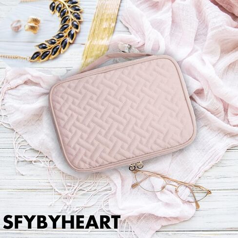 Travel Jewelry Organizer Case, Jewelry Travel Bags for Women, Small Travel Jewelry Case for Tangle-Free Earrings, Necklaces, Rings Storage, Travel Accessories, Black in Kuwait
