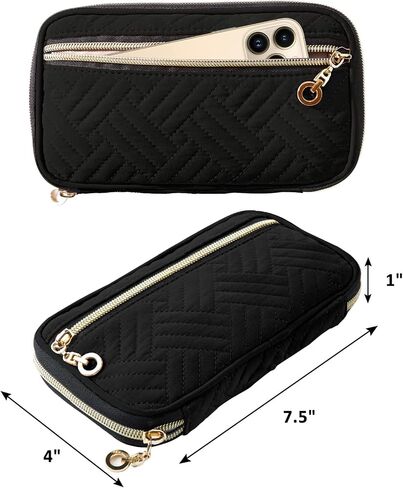 Travel Jewelry Organizer Case, Jewelry Travel Bags for Women, Small Travel Jewelry Case for Tangle-Free Earrings, Necklaces, Rings Storage, Travel Accessories, Black in Kuwait
