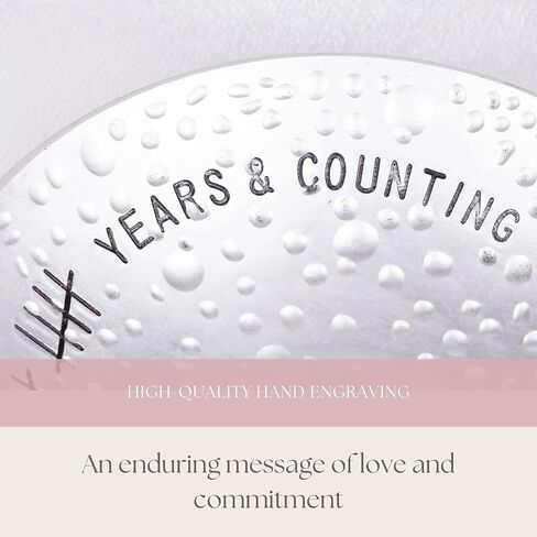 PureRejuva 10th Anniversary Tin Gifts – 4 In., Engraved, Aluminum Wedding Ring Holder Dish & Gift Box – 10 Year Anniversary for Him & 10 Year Anniversary for Her Textured Style in Kuwait