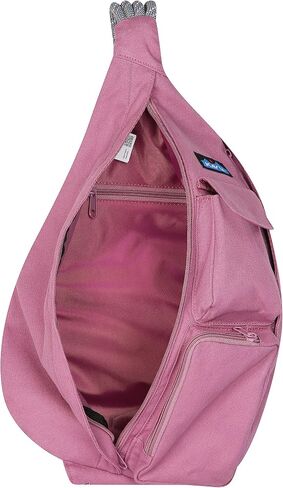حقيبة حبل أصلية من KAVU، حقيبة كروس من القماش القطني للسفر | قماش قطني 100% بوزن 12oz، ظهر مبطن وتطريز KAVU | حزام حبل 22-44 بوصة، 4 جيوب، 10 لتر | المشي لمسافات طويلة والسفر والحمل اليومي in Kuwait
