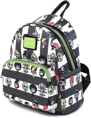 Loungefly Beetlejuice Chibi All Over Print Womens Double Strap Shoulder Bag Purse in Saudi Arabia