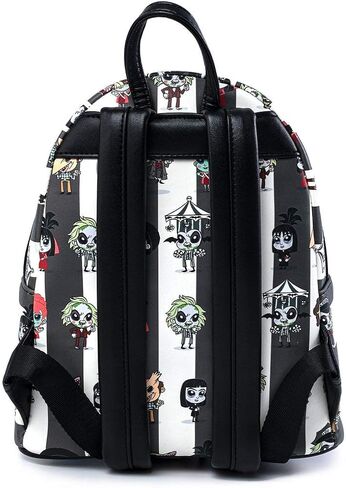 Loungefly Beetlejuice Chibi All Over Print Womens Double Strap Shoulder Bag Purse in Saudi Arabia