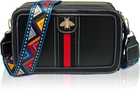 محفظة Beatfull Designer Bee Crossbody للنساء من جلد البولي يوريثان حقيبة كتف كاميرا Clucth in Kuwait