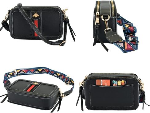 محفظة Beatfull Designer Bee Crossbody للنساء من جلد البولي يوريثان حقيبة كتف كاميرا Clucth in Kuwait