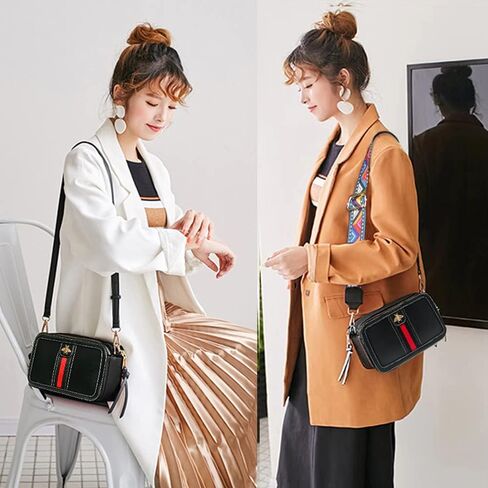 محفظة Beatfull Designer Bee Crossbody للنساء من جلد البولي يوريثان حقيبة كتف كاميرا Clucth in Kuwait