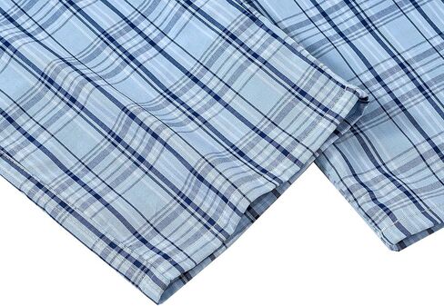 MoFiz Mens Cotton Pajama Pants Lightweight Lounge Sleep Plaid Bottoms with Pockets Drawstring in Kuwait