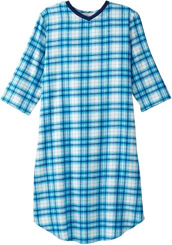 Men’s Open Back Adaptive Flannel Nightgown for Seniors - Back Snap Nightgowns with Dome Closure in Kuwait