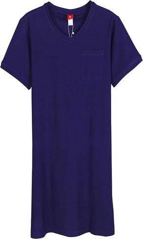 قميص نوم رجالي من القطن بأكمام قصيرة، قميص نوم مريح ناعم ومسامي in Kuwait