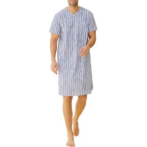 Latuza Men's Plaid Nightshirt Cotton Sleep Shirt in Saudi Arabia