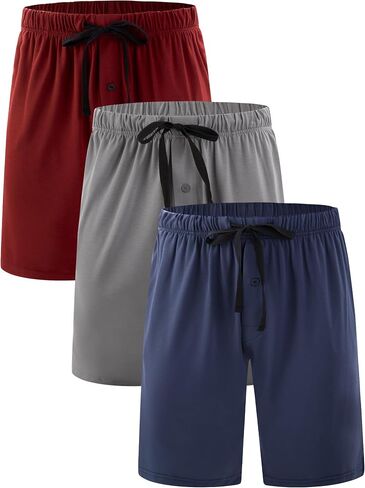BAMBOO COOL Men’s Pajama Shorts Soft Bamboo Viscose Sleep Shorts Comfy Lounge Pajama Bottoms with Pockets in Kuwait