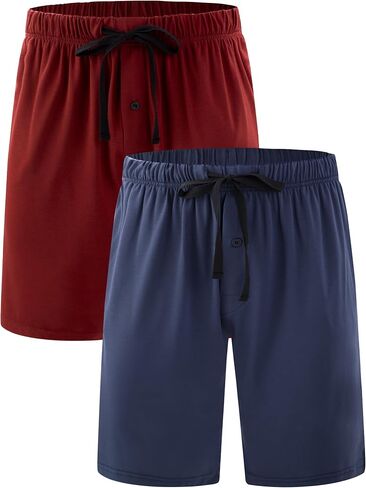 BAMBOO COOL Men’s Pajama Shorts Soft Bamboo Viscose Sleep Shorts Comfy Lounge Pajama Bottoms with Pockets in Kuwait