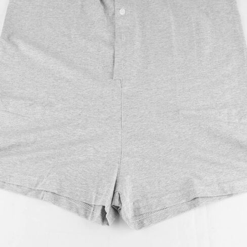 بيجامة رجالي من GYMAPE بأكمام قصيرة من قطعة واحدة من قطعة واحدة من قطعة واحدة من ملابس Onesie Henley المصنوعة من القطن القابل للتمدد in Kuwait
