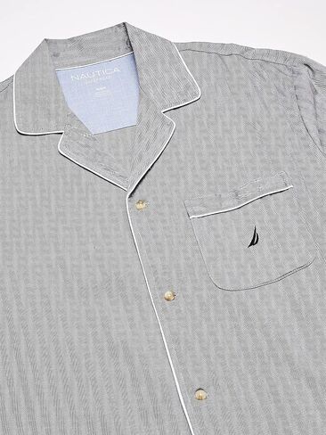 قميص Nautica الرجالي بأكمام قصيرة 100% قطن ناعم منسوج بأزرار سفلية in Saudi Arabia