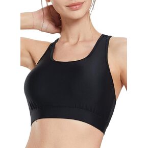 BALEAF Women's UPF 50+ Swim Bra Modest Bikini Top Quick Dry Workout Sport Bra Under Rash Guard in Saudi Arabia