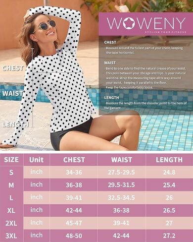 WOWENY Women Rash Guard Long Sleeve Swim Shirts UPF 50 Sun Protection Swimsuit Top Bathing Suit No Bottom in Kuwait