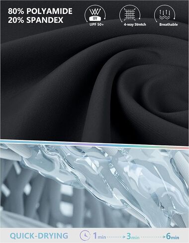 Pudolla Womens Swim Shorts High Waisted Bathing Bottom Shorts Tummy Control Board Swimsuit with Pockets in Kuwait