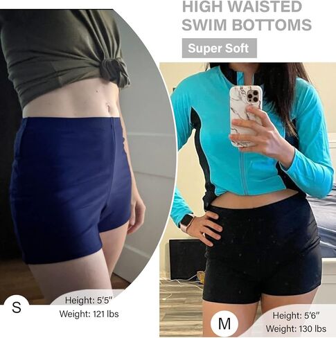 Tournesol المرأة سروال سباحة قصير عالية الخصر ثوب السباحة قيعان ملابس السباحة الصبي السراويل بيكيني Tankini مجلس السراويل ملابس السباحة in Kuwait