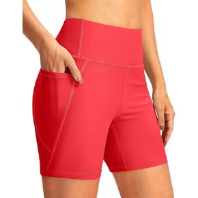 G Gradual Women's 6" High Waisted Swim Board Shorts Tummy Control Quick Dry Bathing Bottoms for Women with Panty Pockets