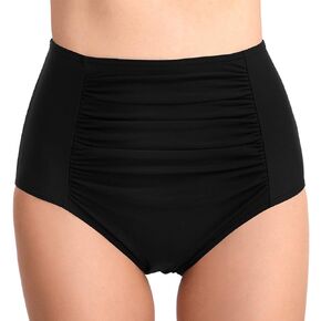 T1FE 1SFE Women High Waisted Bikini Bottoms Tummy Control Swimsuit Bottoms Ruched Full Coverage Swim Bottom High Rise