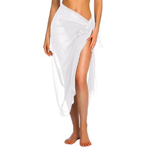 Ekouaer Women Sarong Swimsuit Coverups Chiffon Long Bikini Wraps Sheer Beach Bathing Suit Cover Up