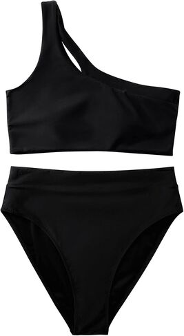 MOOSLOVER Women Cutout One Shoulder High Waisted Bikini High Cut Two Piece Swimsuits in Saudi Arabia