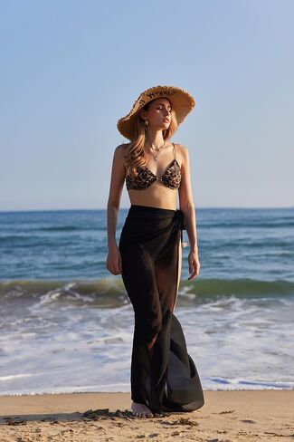 Ekouaer ملابس السباحة النسائية Sarong Coverups الشيفون طويل بيكيني يلتف شير شاطئ ثوب السباحة التستر in Kuwait