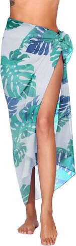 Ekouaer ملابس السباحة النسائية Sarong Coverups الشيفون طويل بيكيني يلتف شير شاطئ ثوب السباحة التستر in Kuwait
