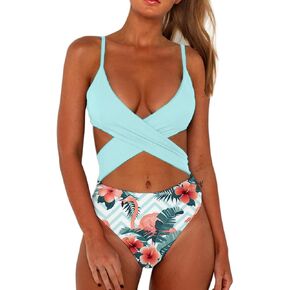 CHYRII Women's Sexy Criss Cross High Waisted Cut Out One Piece Monokini Swimsuit