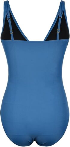 Firpearl Women's Ruffle One Piece Bathing Suits V Neck Vintage Tummy Control Swimsuit Swimwear in Kuwait