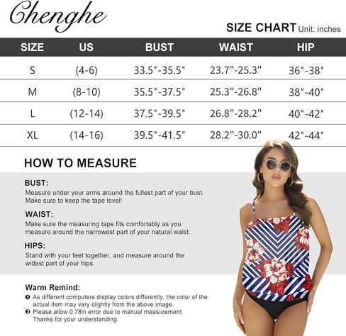 Two Piece Bandeau Tankini Swimsuits for Women Loose Blouson Swim Top with Bikini Bottom Tummy Control Bathing Suits in Kuwait