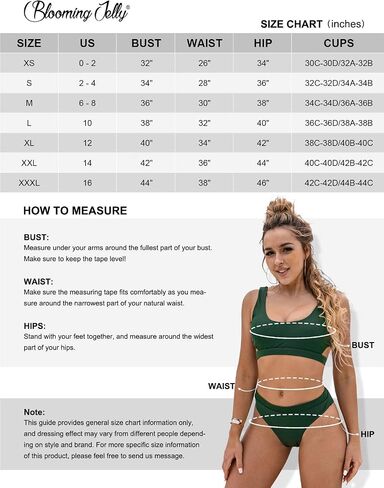 Blooming Jelly Womens High Waisted Bikini Set Tie Knot High Rise Two Piece Swimsuits Bathing Suits in Kuwait