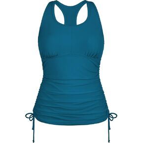 Firpearl Racerback Tankini Tops for Women Swimwear Drawstring Swim Tank Top Ruched Bathing Suit Tops Only in Saudi Arabia
