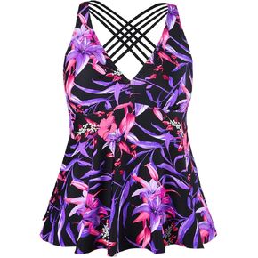 Firpearl Women's Tankini Swimsuits Cross Back Flowy Swim Tops Modest Swimwear in Saudi Arabia
