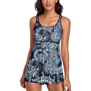 UNIQWETO Tummy Control Tankini Swimsuits for Women's 2 Piece Swimderss Bikini Bathing Suits Tank Top with Boyshorts Swimswear in Saudi Arabia