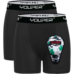 Youper Youth Brief w/Soft Athletic Cup, Boys Underwear w/Baseball Cup (2-Pack)