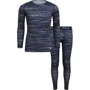 Reebok Boys' Thermal Underwear Set – Performance Base Layer Long Sleeve T-Shirt and Leggings (S-L)