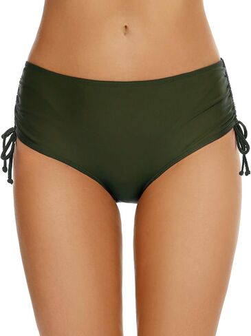 Bonneuitbebe Women's Bikini Bottoms Full Coverage Swim Bottoms Mid Waisted Bathing Suit Bottoms Swimsuit Bottoms in Kuwait