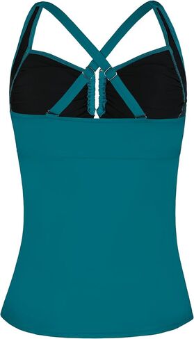 ملابس سباحة Firpearl Tankini للنساء ملابس سباحة متقاطعة من الخلف ملابس سباحة مكشكشة للتحكم في البطن ملابس استحمام علوية فقط in Saudi Arabia