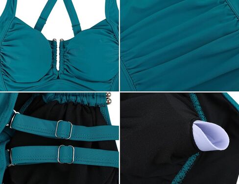 ملابس سباحة Firpearl Tankini للنساء ملابس سباحة متقاطعة من الخلف ملابس سباحة مكشكشة للتحكم في البطن ملابس استحمام علوية فقط in Saudi Arabia