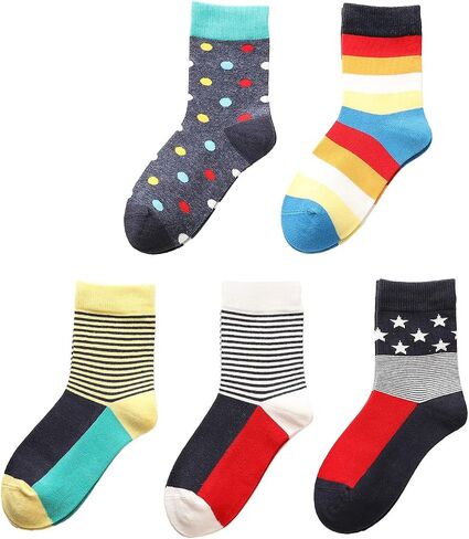 SUNBVE Kids Boys Soft Fashion Cotton Dress Socks Gift in Kuwait