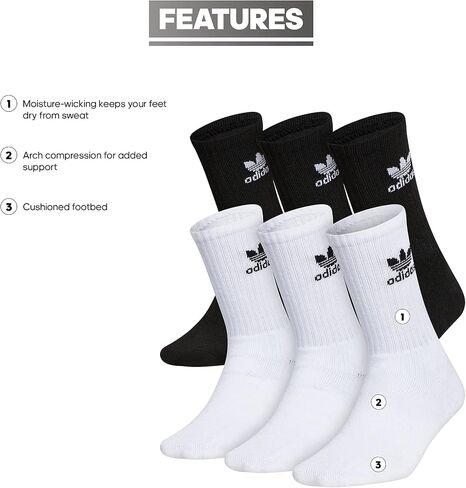 adidas Originals Boys' Youth Originals Trefoil 6-Pack Crew in Saudi Arabia