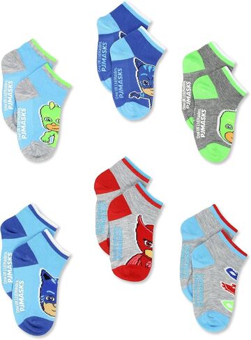 PJ Masks Boys Toddler Kids 6 Pack Gripper Quarter Socks in Saudi Arabia
