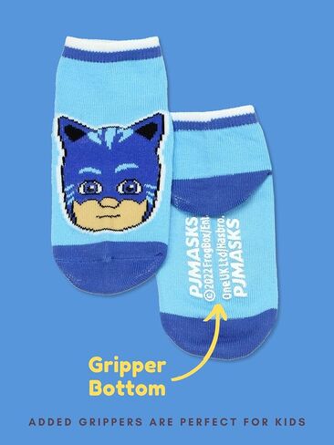 PJ Masks Boys Toddler Kids 6 Pack Gripper Quarter Socks in Saudi Arabia