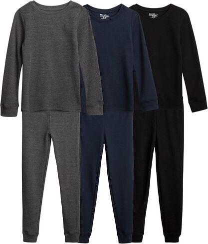 ملابس داخلية حرارية للأولاد Galaxy من Harvic - مجموعة طويلة من نسيج الوافل مكونة من 6 قطع (طفل صغير/صبي) in Kuwait