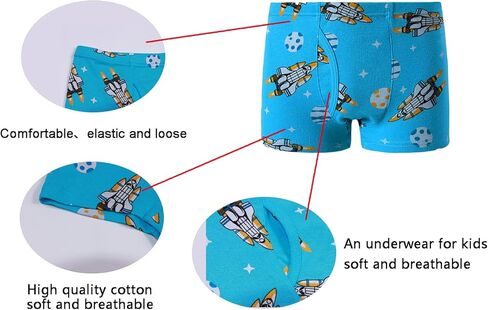 Demifill Boys Boxer Briefs 100% Cotton Monster Car Underwear Toddler Boys Dinosaur Shark Undies in Kuwait