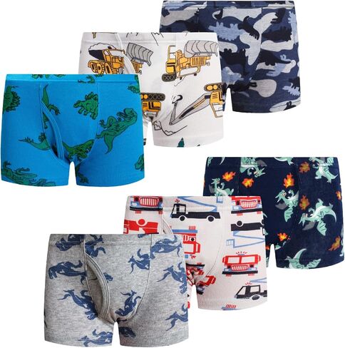 Demifill Boys Boxer Briefs 100% Cotton Monster Car Underwear Toddler Boys Dinosaur Shark Undies in Kuwait